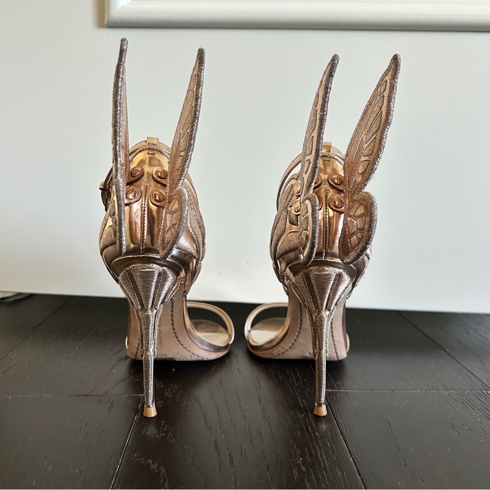SOPHIA WEBSTER Chiara Butterfly Rose Gold Heels, 36.5 - Picture 4 of 7